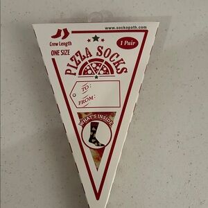 Pizza-Themed Crew Socks Men’s one size boxed